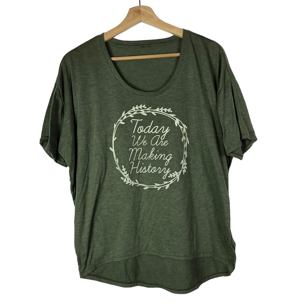 Boutique Today We Are Making History Green Short‎ Sleeve T-Shirt M